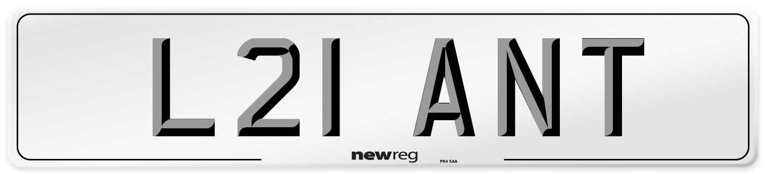L21 ANT Number Plate from New Reg